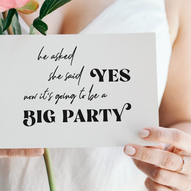 Sonnige Typografie großes Party lässige Hochzeit Einladung (Von Creator hochgeladen)