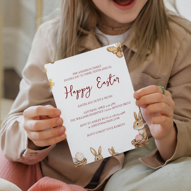 Sonnige und Schmetterlinge jährlich glückliche Ost Einladung (Von Creator hochgeladen)