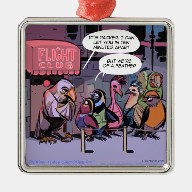 Sonnige Vögel einer Feder Silbernes Ornament (Vorne)