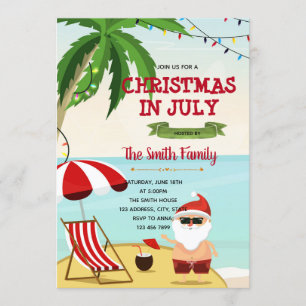 Sonnige Weihnachten im Juli Einladung