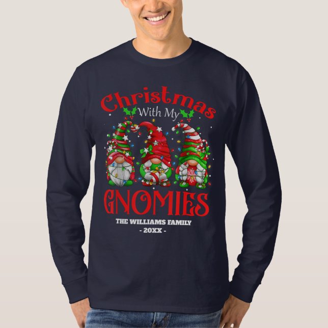 Sonnige Weihnachten mit meiner Gnomenfamilie Gnome T-Shirt (Vorderseite)