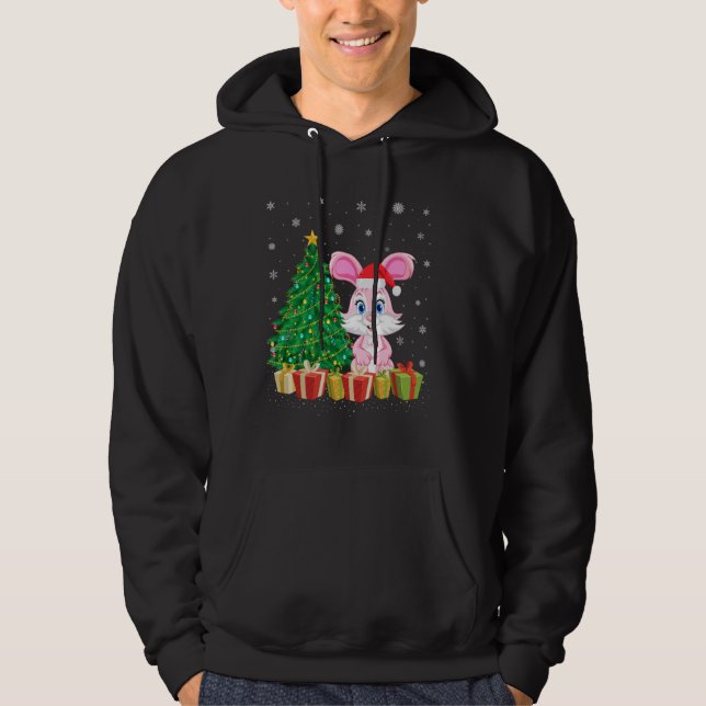 Sonnige Weihnachten Tree Lighting Weihnachtsmannmü Hoodie (Vorderseite)