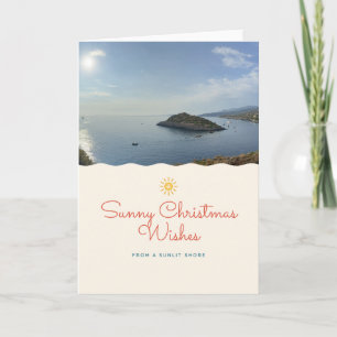 Sonnige Weihnachtsgrüße Greek Island Cove Weihnach Karte