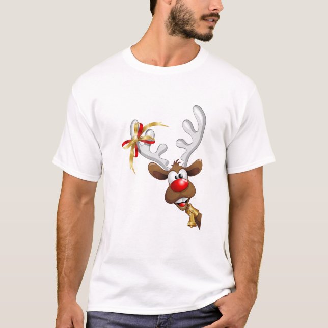 Sonnige Weihnachtsrentiere T-Shirt (Vorderseite)