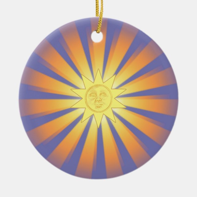 Sonnige Weihnachtsverzierung Keramik Ornament (Vorne)