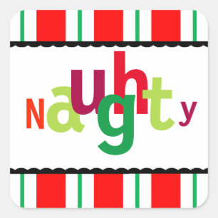 Sonnige Weihnachtszeit-Naughty-farbige moderne Typ Quadratischer Aufkleber