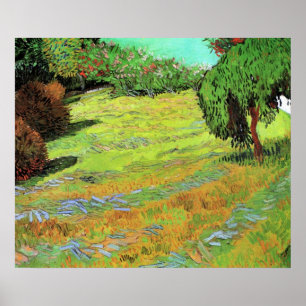 Sonnige Wiese im öffentlichen Park von Vincent van Poster
