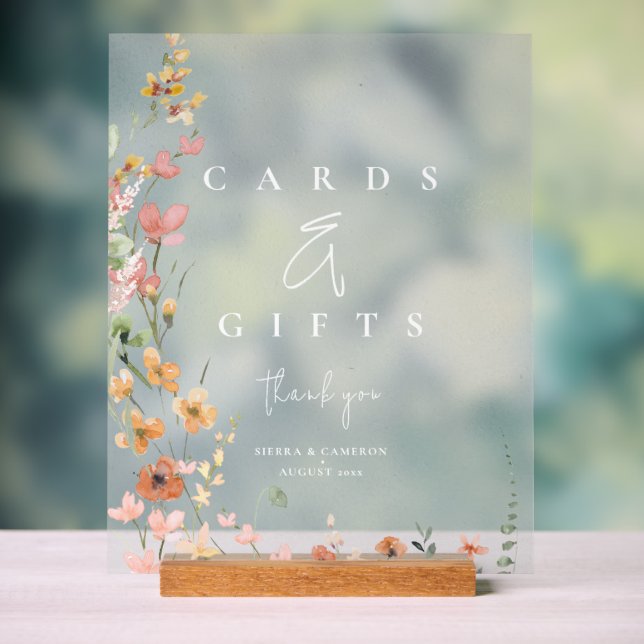 Sonnige Wildblume Karten und Geschenke Apricot ID1 Acrylschild (Neutral)