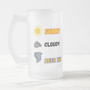 Sonnige Wolkenkratzer Bier Me Weather Mattglas Bierglas