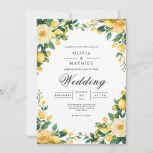 Sonnige Yellow Botanical Bloom Wedding Einladung