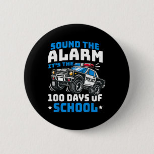 Sonniger 100. Tag der Schulpolizei Auto 100 Tage d Button