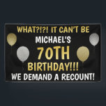 Sonniger 70. Geburtstag (Umrechnung) Banner<br><div class="desc">Geburtstagsfeier Dekoration mit 70. Geburtstag Spaß und Imitate glitzernden Ballons in Gold und Silber.</div>