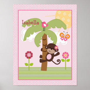 Sonniger Affe Tree Safari Personalisiertes Poster