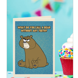 Sonniger Bär ohne Zähne zum Geburtstag Karte