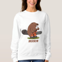 Sonniger Biber mit Kettensäge Cartoon Spaß