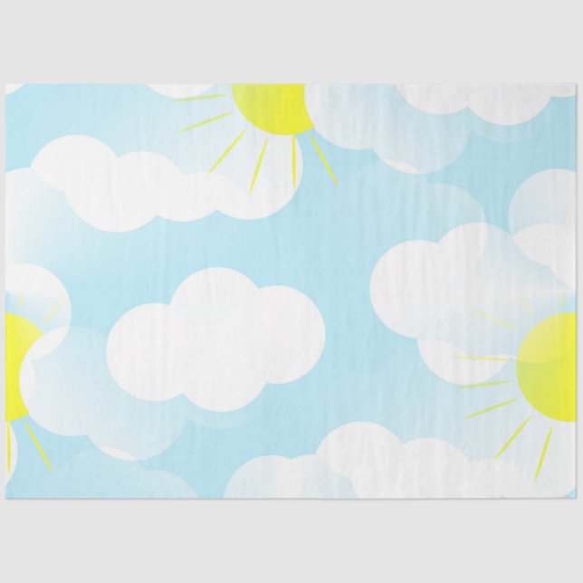 Sonniger blauer Sommerhimmel mit Wolken Decoupage  Seidenpapier (Vorderseite)
