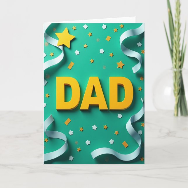 Sonniger Dad Türkis Szene Karte (Vorderseite)