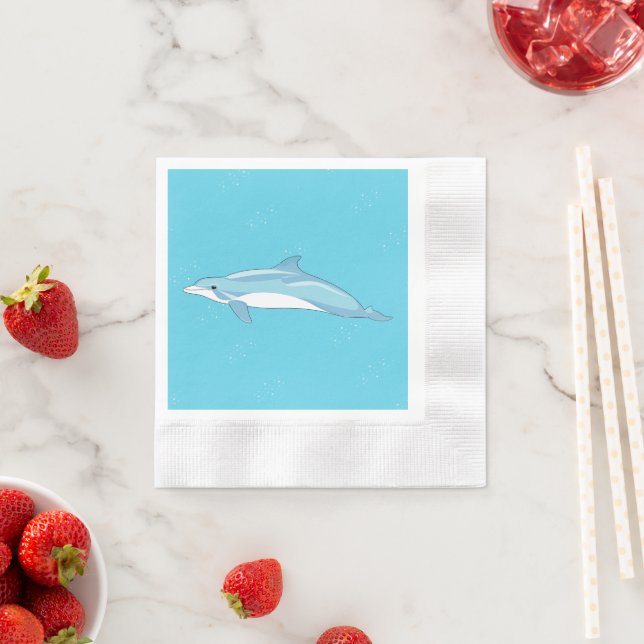 Sonniger Delphin im Ozean Serviette (Beispiel)