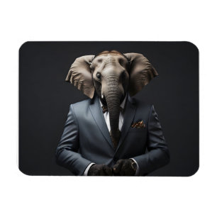 Sonniger Elefant im Anzug Magnet
