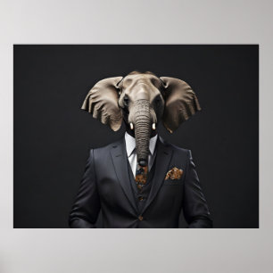 Sonniger Elefant im Anzug Poster