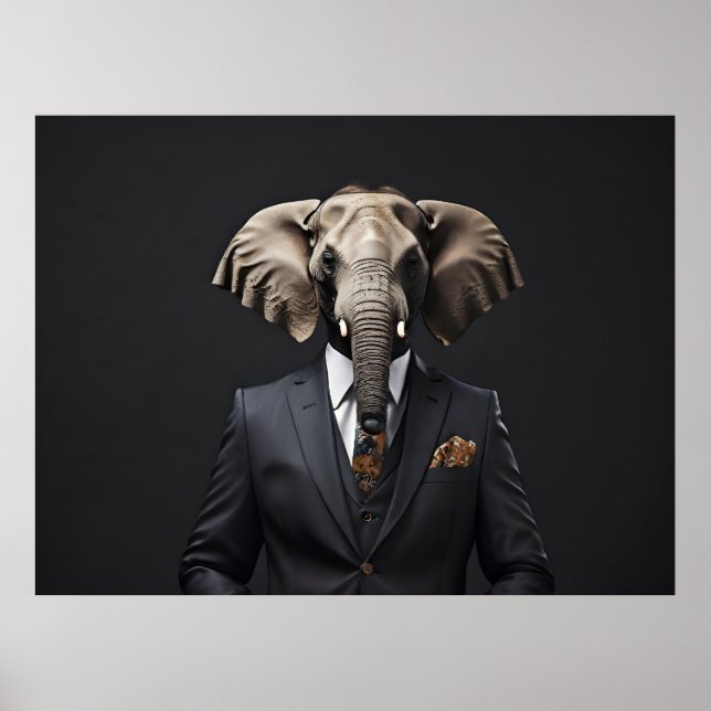 Sonniger Elefant im Anzug Poster (Vorne)