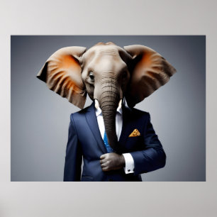 Sonniger Elefant im Anzug Poster