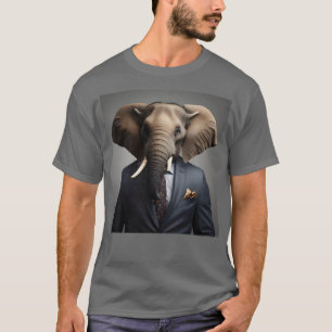 Sonniger Elefant im Anzug T-Shirt