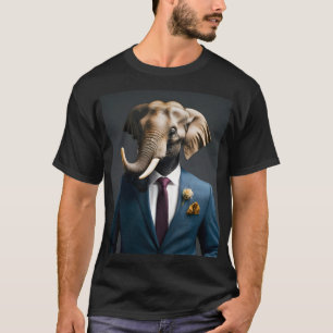 Sonniger Elefant im Anzug T-Shirt