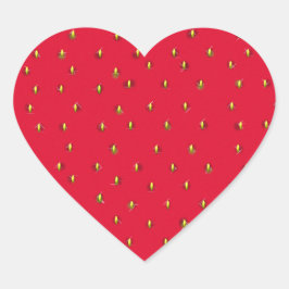 Sonniger Erdbeerhintergrund rot Herz-Aufkleber