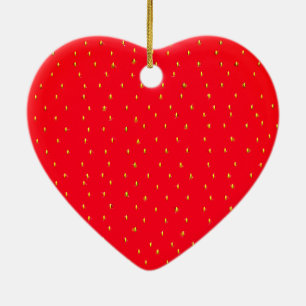 Sonniger Erdbeerhintergrund rot Keramik Ornament