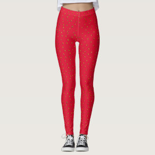 Sonniger Erdbeerhintergrund rot Leggings