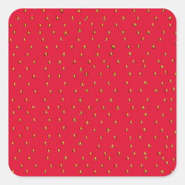 Sonniger Erdbeerhintergrund rot Quadratischer Aufkleber