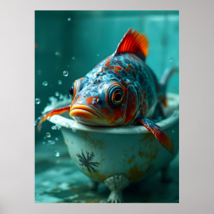 Sonniger Fisch im Bad Poster