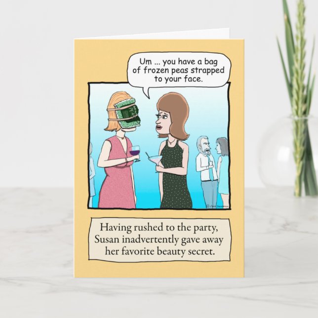 Sonniger Geburtstag: Frozen Peas Beauty Secret Karte (Vorderseite)