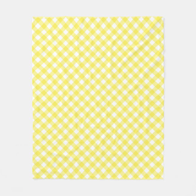 Sonniger gelber Gingham Fleecedecke (Vorderseite)