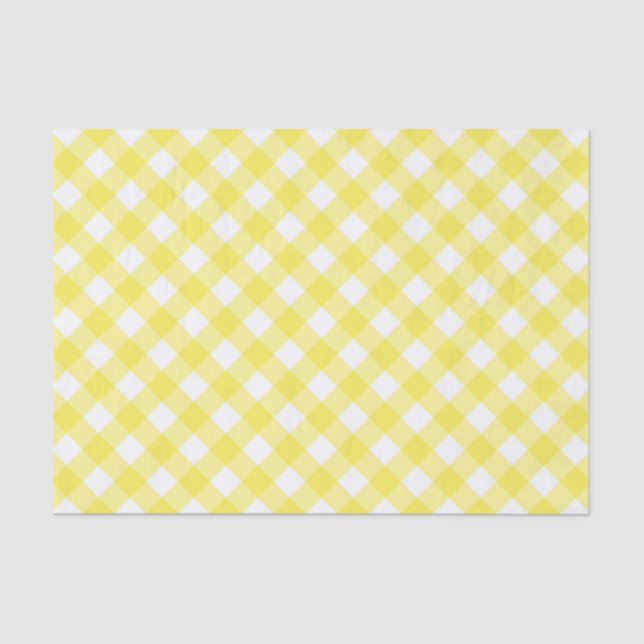 Sonniger gelber Gingham Seidenpapier (Vorderseite)