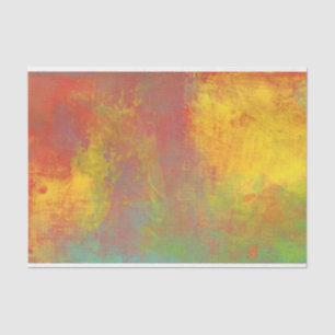 Sonniger Gelborange Grün Rustikaler Grunge Abstrak Seidenpapier