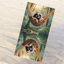 Sonniger Hang mit Sonnenbrille in einer Hängematte Strandtuch