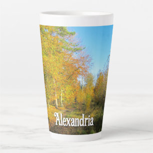 Sonniger Herbstwald - Grosser Personalisierter Milchtasse