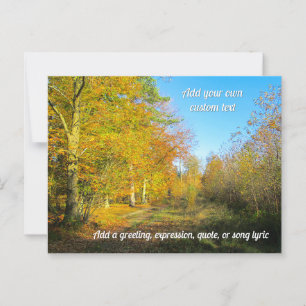 Sonniger Herbstwald - Personalisiert Postkarte
