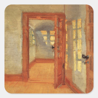 Sonniger Impressionist Innenanna Ancher der Quadratischer Aufkleber