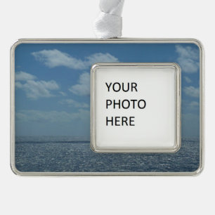 Sonniger karibischer Ozean Rahmen-Ornament Silber