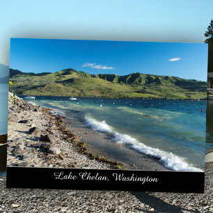 Sonniger Lake Chelan Strand Scenic Washington Stat Postkarte