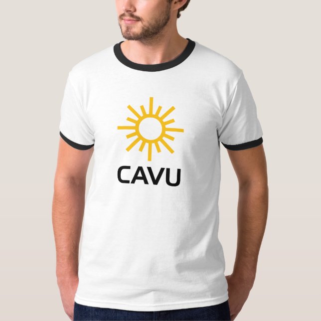 Sonniger Luftfahrt-Jargon CAVU T-Shirt (Vorderseite)