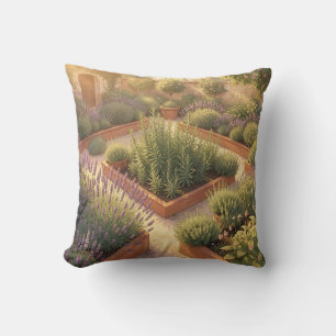 Sonniger Mittelmeer-Kräutergarten Lavendel Rosmari Kissen