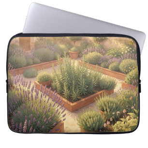 Sonniger Mittelmeer-Kräutergarten Lavendel Rosmari Laptopschutzhülle