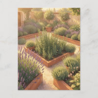 Sonniger Mittelmeer-Kräutergarten Lavendel Rosmari