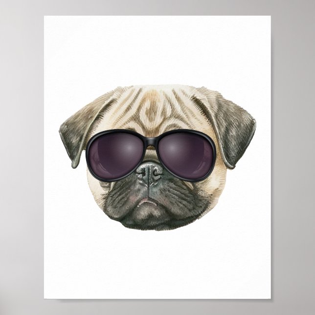 Sonniger Mops, Niedlicher französischer Bulldogge  Poster (Vorne)