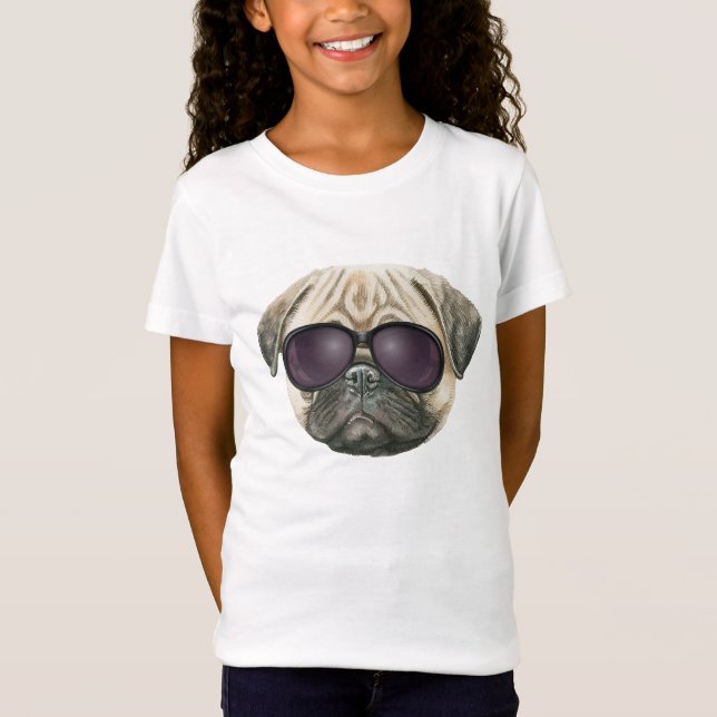 Sonniger Mops, Niedlicher französischer Bulldogge  T-Shirt (Vorderseite)