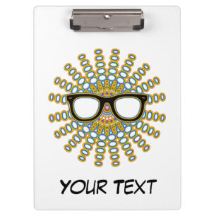 Sonniger Nerd Brille + Ihr Backgr. Ideen Klemmbrett